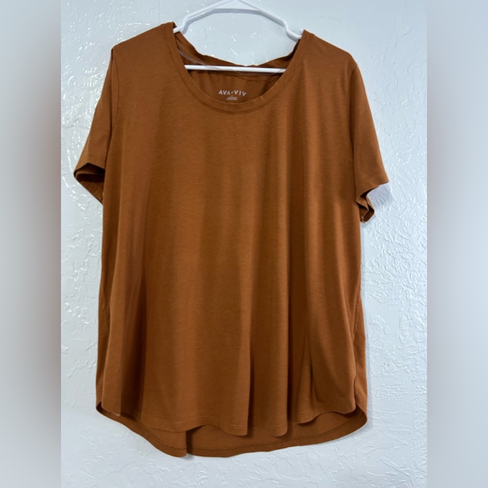 Ava & Viv Pre-Loved Rust / Burnt Orange Top 1X / Women’s Plus Tee